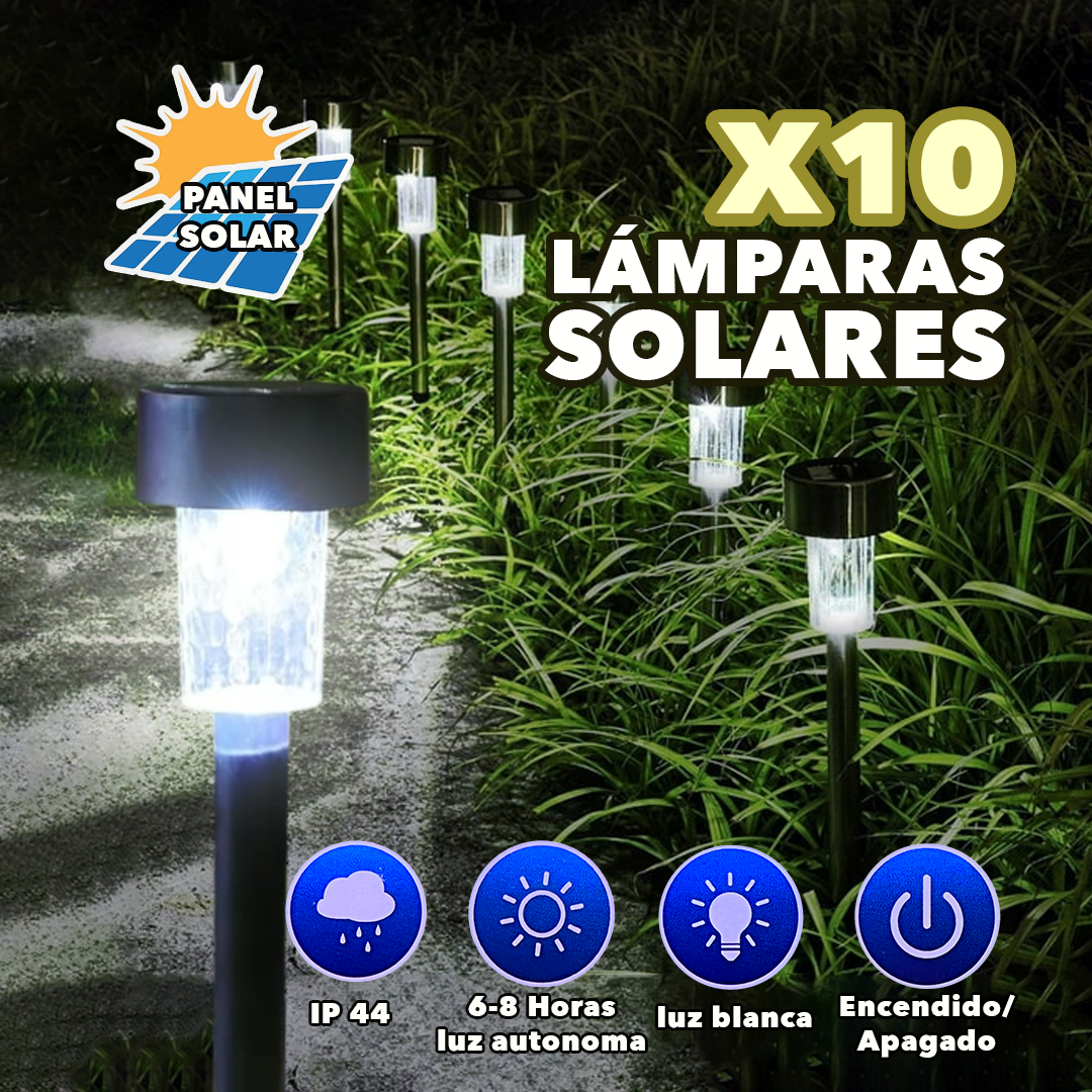 X10 LÁMPARAS SOLARES PARA JARDÍN X10 LÁMPARAS SOLARES PARA JARDÍN